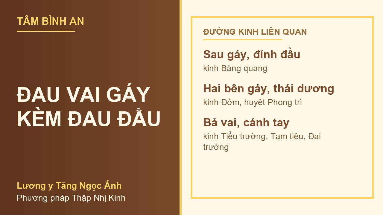 Đau vai gáy kèm đau đầu - Lương y Tăng Ngọc Ánh Đau vai gáy kèm đau đầu - Lương y Tăng Ngọc Ánh, phương pháp Thập Nhị Kinh