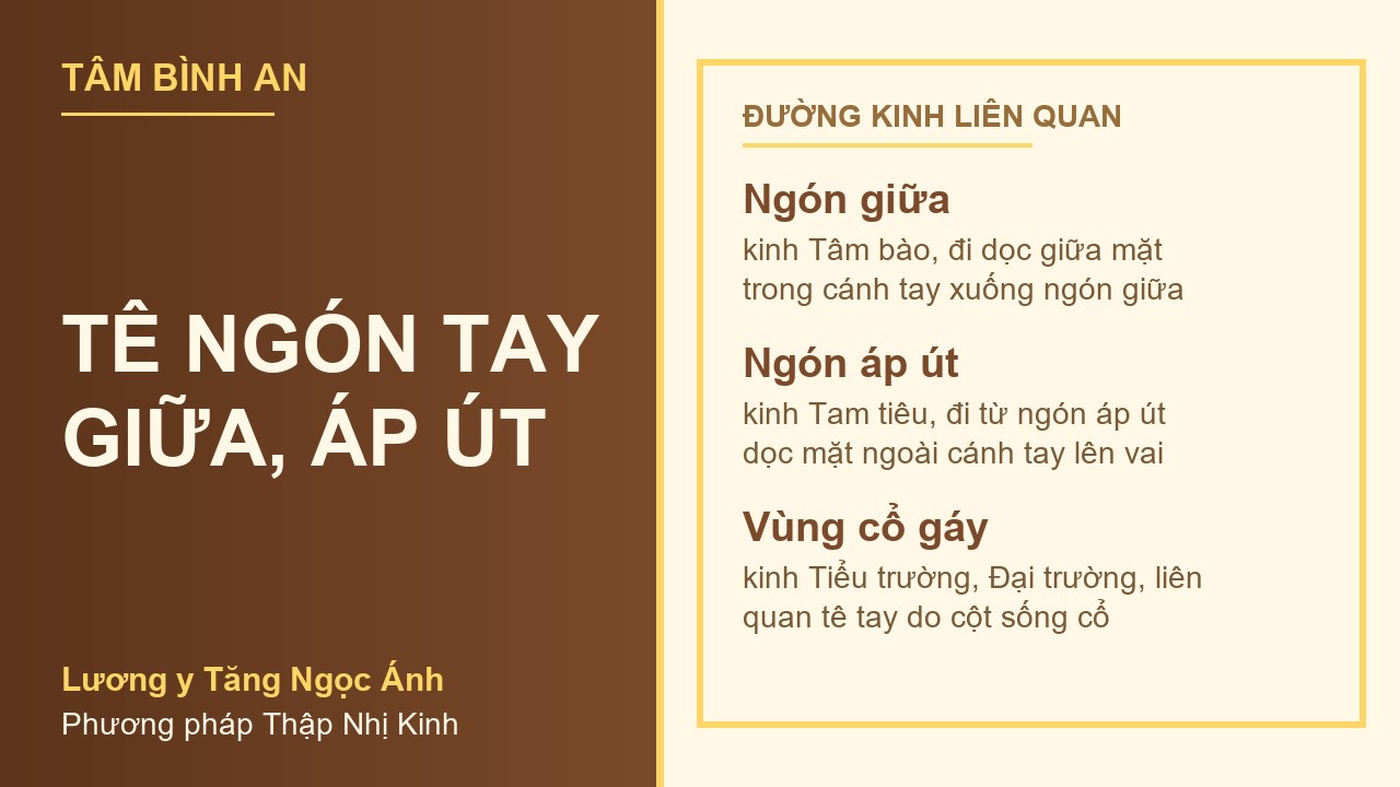 Tê ngón tay giữa và áp út - Lương y Tăng Ngọc Ánh, phương pháp Thập Nhị Kinh